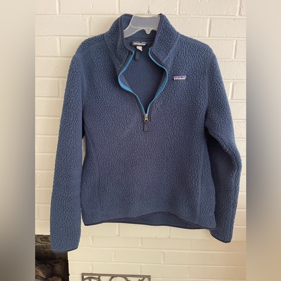 Patagonia 1/4 zip high-pile fleece. Cozy and comfy in a beautiful blue. EUC - Picture 3 of 5